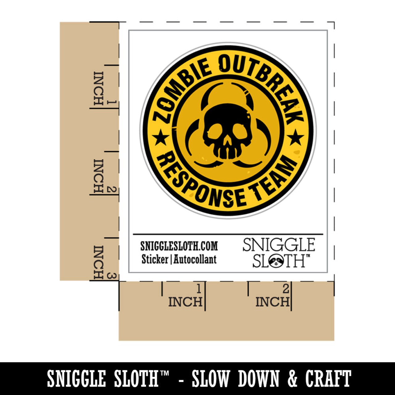 Zombie Outbreak Response Team Skull Waterproof Vinyl Phone Tablet Laptop Water Bottle Sticker Set - 5 Pack